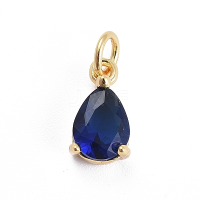 Brass Micro Pave Cubic Zirconia Pendants ZIRC-E164-64G-B-1