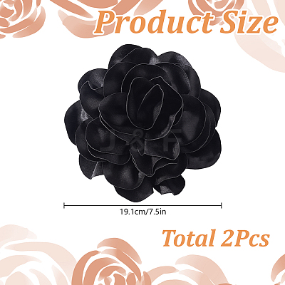 Polyester Flower Brooches JEWB-WH0021-54A-1