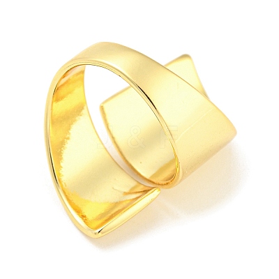Rack Plating Brass Twist Open Cuff Rings RJEW-Q784-06G-1
