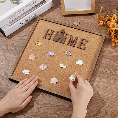 Square Wall Mounted Brooch Jewelry Display Cork Tray AJEW-WH0567-14A-1