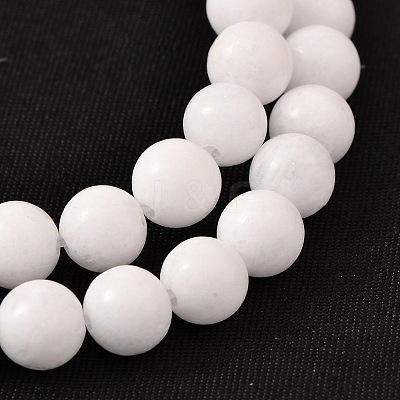 Natural White Jade Round Bead Strands G-O113-01-10mm-1
