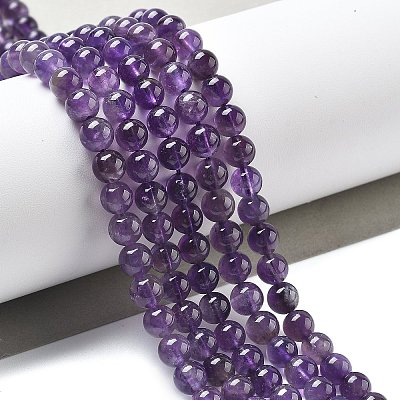 Natural Amethyst Beads Strand X-GSR6mmC062-2-1