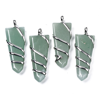 Natural Green Aventurine Big Pendants G-S359-357-1