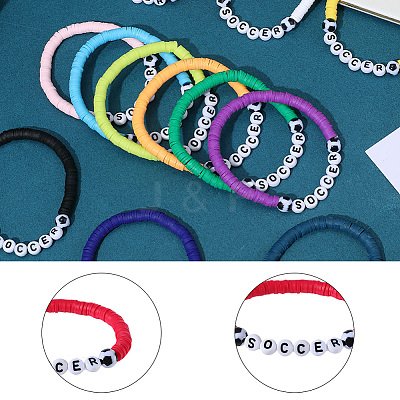 12Pcs 12 Colors Polymer Clay & Acrylic Beads Stretch Bracelet Sets BJEW-GF0001-34-1
