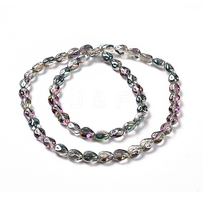 Transparent Electroplate Glass Beads Strands GLAA-C025-02K-1