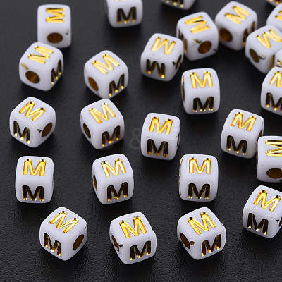 Opaque White Acrylic Beads MACR-Q242-010M-1