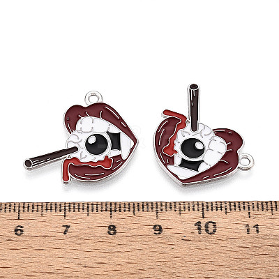 Halloween Theme Alloy and Enamel Pendants ENAM-T021-31I-01P-1