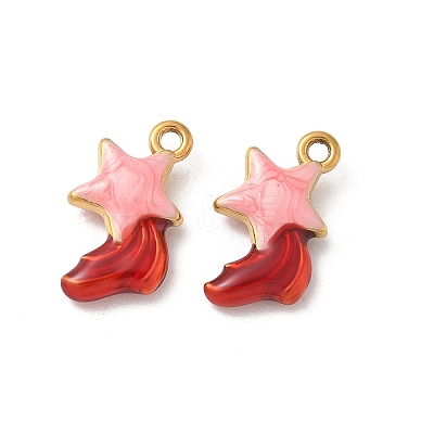 304 Stainless Steel Enamel Pendants STAS-I351-22G-06-1