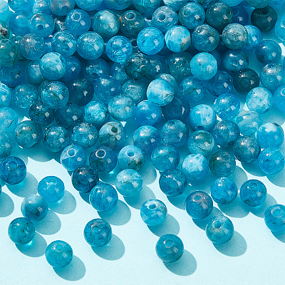 2 Strands Round Natural Apatite Beads Strands G-NB0004-51-1