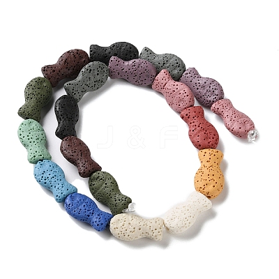 Fish Dyed Natural Lava Rock Beads Strands G-O126-01A-14-1