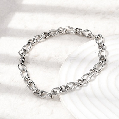 201 Stainless Steel Figaro Chain Bracelets STAS-T077-04P-1