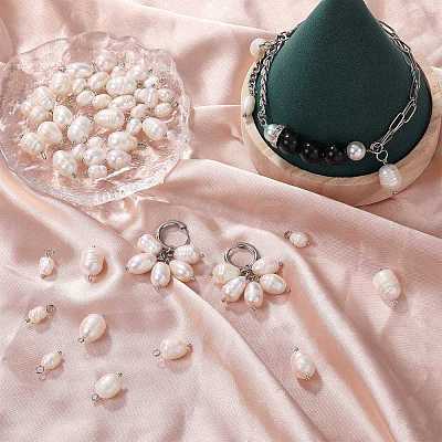 60Pcs 3 Styles Natural Cultured Freshwater Pearl Pendants PALLOY-SW0008-02-1