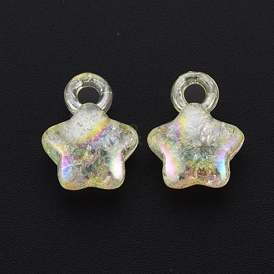 Transparent Crackle Acrylic Pendants LS-MACR-S373-63-L06-1
