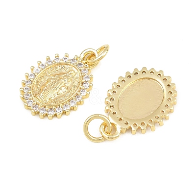Religion Brass Micro Pave Clear Cubic Zirconia Pendants CU-CBA9482-01G-03-1