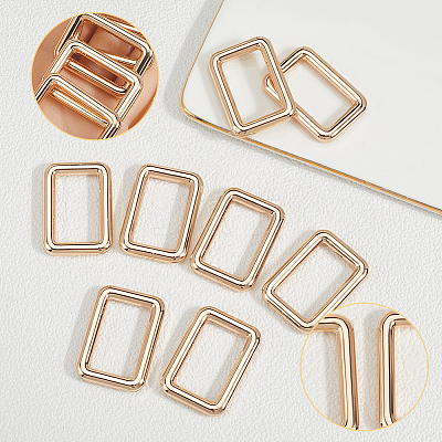 8Pcs Zinc Alloy Rectangle Buckle Ring PURS-SP0001-05LG-1