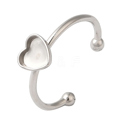 Non-Tarnish 304 Stainless Steel Open Cuff Ring Components STAS-I306-01P-1