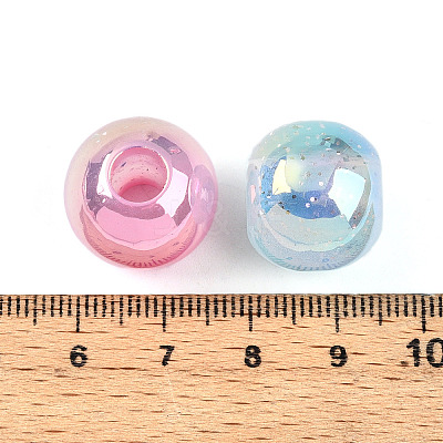 Transparent UV Plating Acrylic Beads OACR-I015-36-1