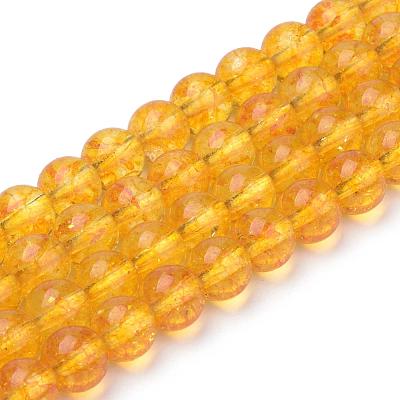 Synthetic Citrine Beads Strands G-S150-14-6mm-1