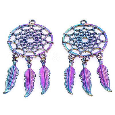 Rainbow Color Alloy Big Pendants FEAT-PW0001-107A-1