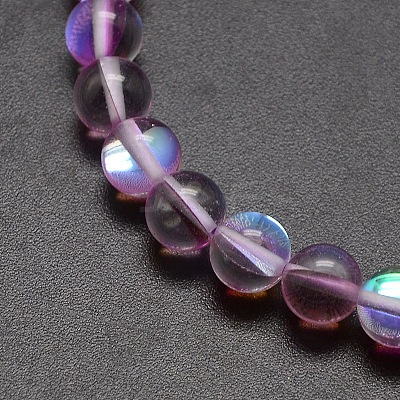 Synthetic Moonstone Beads Strands G-F143-6mm-02-1