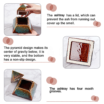 Porcelain Ashtrays with Lid AJEW-WH0307-40-1