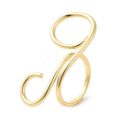 Brass Wire Open Cuff Rings RJEW-P098-01G-1