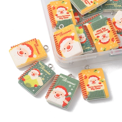16Pcs 4 Style Christmas Theme Opaque Resin Pendants RESI-FS0001-45-1