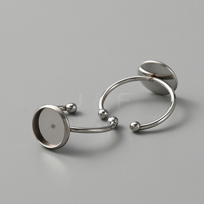 304 Stainless Steel Open Cuff Rings Components STAS-WH0029-93A-1