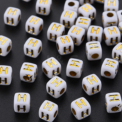 Opaque White Acrylic Beads MACR-Q242-010H-1
