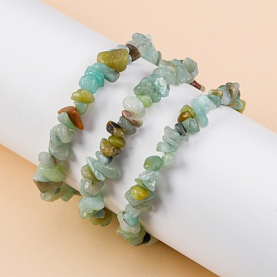 Natural Amazonite Stretch Bracelets BJEW-JB03681-06-1
