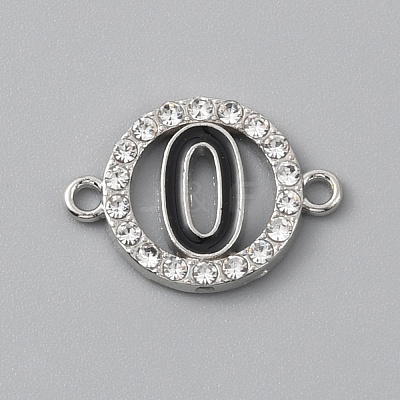 Zinc Alloy Crystal Rhinestone Connector Charms ALRI-WH0005-17O-P-1