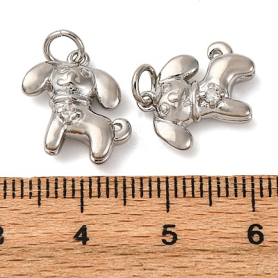 Brass Micro Pave Cubic Zirconia Charms KK-P308-57P-1