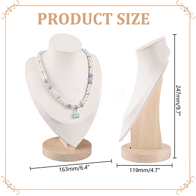 Bust Shaped Velvet Necklace Display Stands NDIS-WH0009-20-1