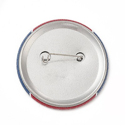 Independence Day Flat Round Tinplate Badge Pins JEWB-G021-01D-1