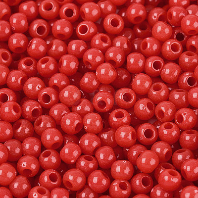 Opaque Acrylic Beads SACR-A007-01A-15-1
