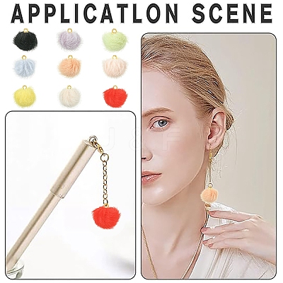 20Pcs Plush Pompom Pendants FIND-YW0008-65A-1