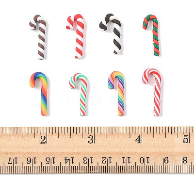 64Pcs 8 Styles Christmas Candy Cane Handmade Polymer Clay Beads CLAY-FS0001-49-1