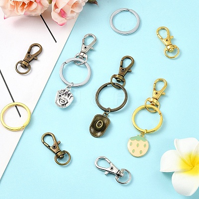 DIY Alloy Swivel Lobster Claw Clasps & Iron Split Key Rings Keychain Finding Kits DIY-YW0010-44AB-1