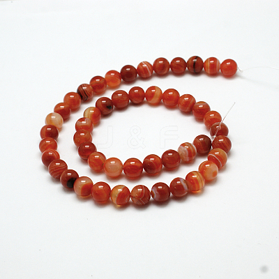 Natural Red Agate Bead Strands X-G-G880-05-8mm-1