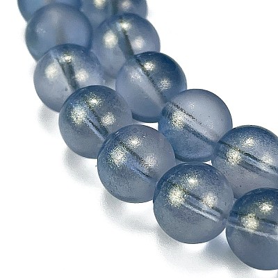 Frosted Transparent Glass Bead Strands GLAA-P065-10mm-10-1