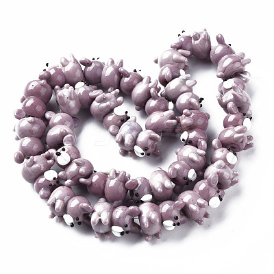 Opaque Handmade Bumpy Lampwork Beads Strands LAMP-T007-19-A01-1