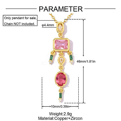 Brass Micro Pave Cubic Zirconia Pendants CU-OY001-85G-02-1