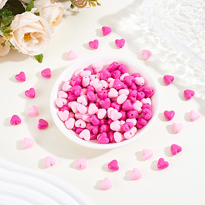 240Pcs 2 Colors Opaque Acrylic Beads MACR-PA0001-52-1