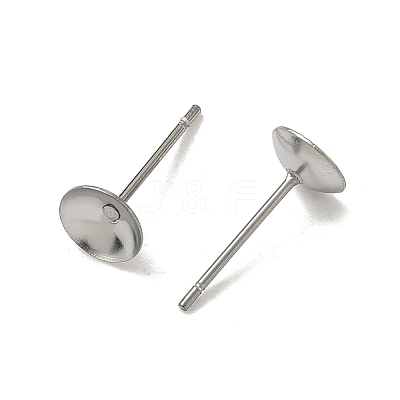 Tarnish Resistant 304 Stainless Steel Post Stud Earring Findings STAS-R063-50-1