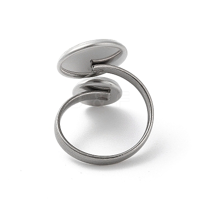 Non-Tarnish 304 Stainless Steel Open Cuff Ring Findings STAS-E124-05H-P-1