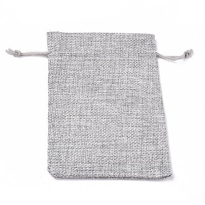 Polyester Imitation Burlap Packing Pouches Drawstring Bags X-ABAG-R004-14x10cm-11-1