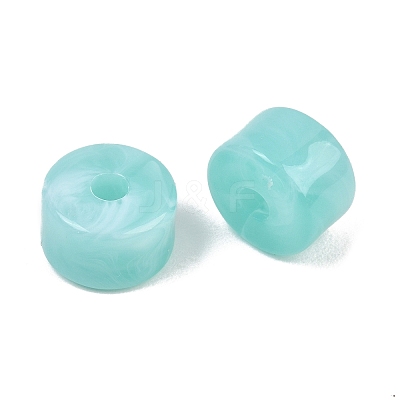 Two-Color Opaque Acrylic Imitation Gemstone Beads AC-CBA3EFE-02B-1