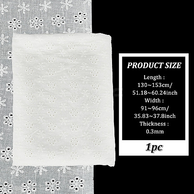 Cotton Embroidered Lace Fabric OCOR-WH0091-29-1