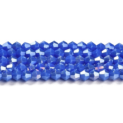 Opaque Solid Color Electroplate Glass Beads Strands EGLA-A039-P4mm-B11-1