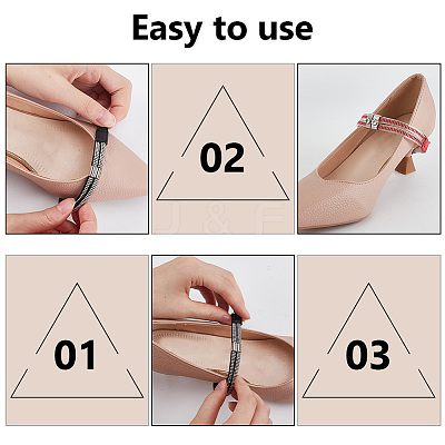3 Pairs 3 Colors Elastic Imitation Leather Shoelace Bands FIND-DR0001-15A-1